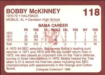 1989 Collegiate Collection Coke Alabama Crimson Tide (580) #118 Bobby McKinney Back