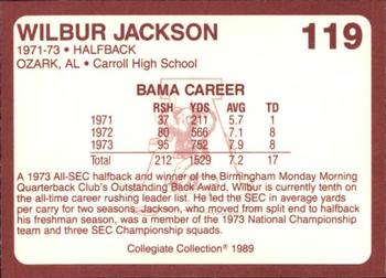 1989 Collegiate Collection Coke Alabama Crimson Tide (580) #119 Wilbur Jackson Back