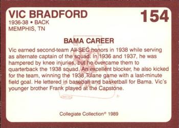 1989 Collegiate Collection Coke Alabama Crimson Tide (580) #154 Vic Bradford Back
