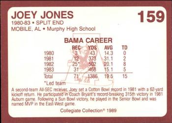 1989 Collegiate Collection Coke Alabama Crimson Tide (580) #159 Joey Jones Back