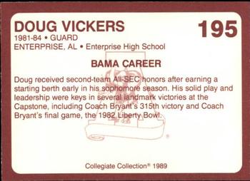 1989 Collegiate Collection Coke Alabama Crimson Tide (580) #195 Doug Vickers Back