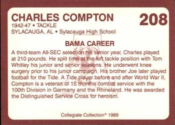 1989 Collegiate Collection Coke Alabama Crimson Tide (580) #208 Charles Compton Back