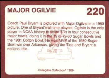 1989 Collegiate Collection Coke Alabama Crimson Tide (580) #220 Major Ogilvie Back