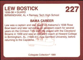 1989 Collegiate Collection Coke Alabama Crimson Tide (580) #227 Lew Bostick Back