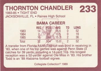 1989 Collegiate Collection Coke Alabama Crimson Tide (580) #233 Thornton Chandler Back