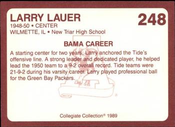 1989 Collegiate Collection Coke Alabama Crimson Tide (580) #248 Larry Lauer Back