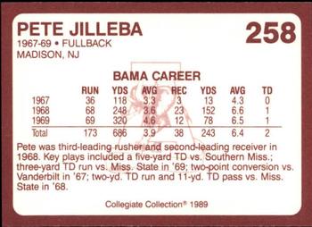 1989 Collegiate Collection Coke Alabama Crimson Tide (580) #258 Pete Jilleba Back