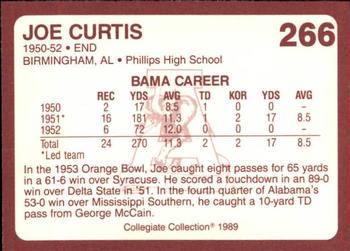 1989 Collegiate Collection Coke Alabama Crimson Tide (580) #266 Joe Curtis Back