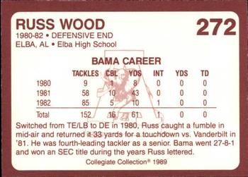 1989 Collegiate Collection Coke Alabama Crimson Tide (580) #272 Russ Wood Back