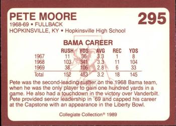 1989 Collegiate Collection Coke Alabama Crimson Tide (580) #295 Pete Moore Back