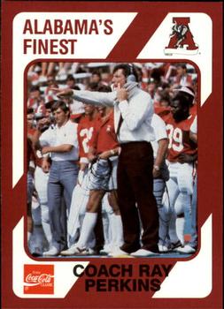 1989 Collegiate Collection Coke Alabama Crimson Tide (580) #303 Coach Ray Perkins Front