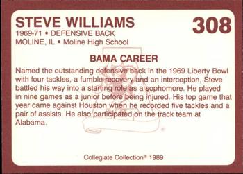 1989 Collegiate Collection Coke Alabama Crimson Tide (580) #308 Steve Williams Back
