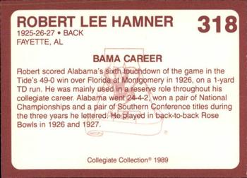 1989 Collegiate Collection Coke Alabama Crimson Tide (580) #318 Robert Lee Hamner Back