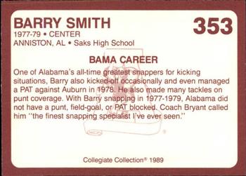 1989 Collegiate Collection Coke Alabama Crimson Tide (580) #353 Barry Smith Back