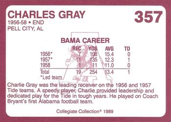 1989 Collegiate Collection Coke Alabama Crimson Tide (580) #357 Charles Gray Back