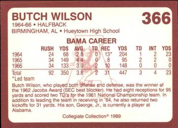 1989 Collegiate Collection Coke Alabama Crimson Tide (580) #366 Butch Wilson Back