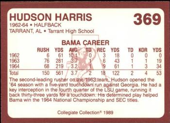 1989 Collegiate Collection Coke Alabama Crimson Tide (580) #369 Hudson Harris Back
