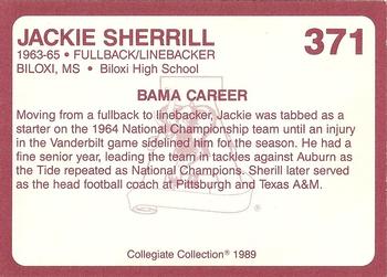 1989 Collegiate Collection Coke Alabama Crimson Tide (580) #371 Jackie Sherrill Back