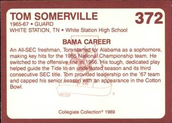 1989 Collegiate Collection Coke Alabama Crimson Tide (580) #372 Tom Somerville Back