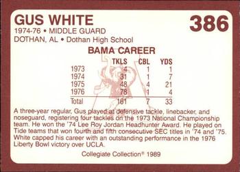 1989 Collegiate Collection Coke Alabama Crimson Tide (580) #386 Gus White Back
