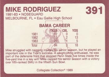 1989 Collegiate Collection Coke Alabama Crimson Tide (580) #391 Mike Rodriguez Back