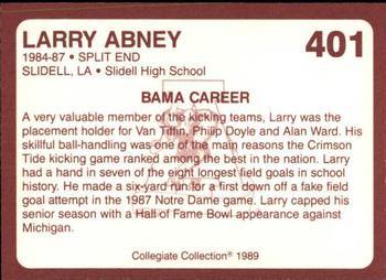 1989 Collegiate Collection Coke Alabama Crimson Tide (580) #401 Larry Abney Back