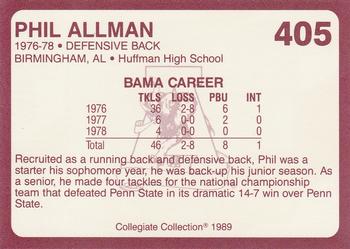 1989 Collegiate Collection Coke Alabama Crimson Tide (580) #405 Phil Allman Back