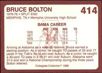1989 Collegiate Collection Coke Alabama Crimson Tide (580) #414 Bruce Bolton Back