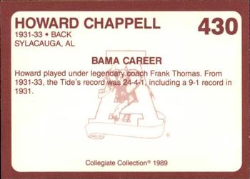 1989 Collegiate Collection Coke Alabama Crimson Tide (580) #430 Howard Chappell Back