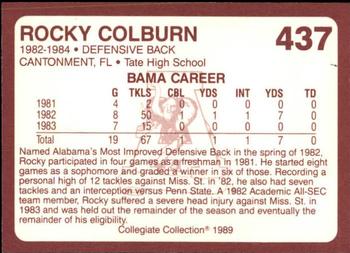 1989 Collegiate Collection Coke Alabama Crimson Tide (580) #437 Rocky Colburn Back