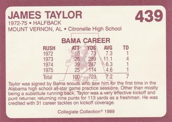 1989 Collegiate Collection Coke Alabama Crimson Tide (580) #439 James Taylor Back