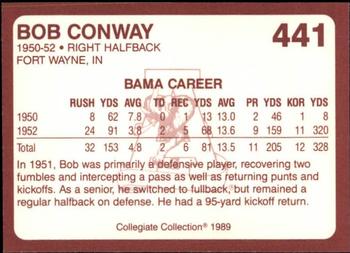 1989 Collegiate Collection Coke Alabama Crimson Tide (580) #441 Bob Conway Back