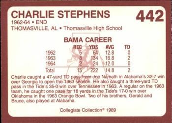 1989 Collegiate Collection Coke Alabama Crimson Tide (580) #442 Charlie Stephens Back