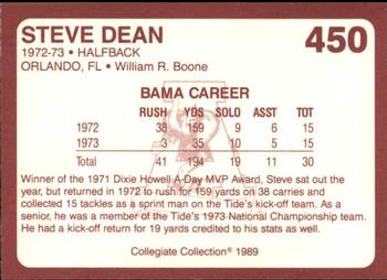 1989 Collegiate Collection Coke Alabama Crimson Tide (580) #450 Steve Dean Back