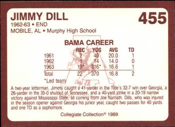 1989 Collegiate Collection Coke Alabama Crimson Tide (580) #455 Jimmy Dill Back