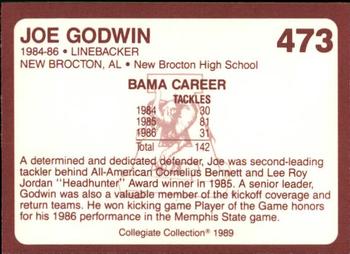 1989 Collegiate Collection Coke Alabama Crimson Tide (580) #473 Joe Godwin Back