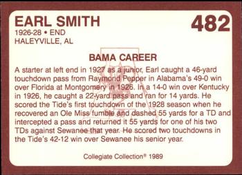 1989 Collegiate Collection Coke Alabama Crimson Tide (580) #482 Earl Smith Back