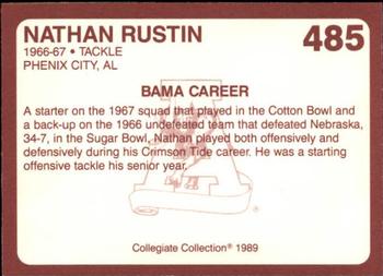 1989 Collegiate Collection Coke Alabama Crimson Tide (580) #485 Nathan Rustin Back