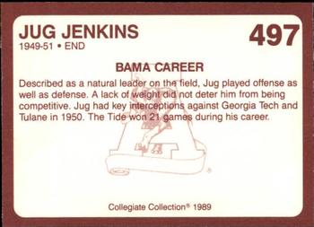 1989 Collegiate Collection Coke Alabama Crimson Tide (580) #497 Jug Jenkins Back