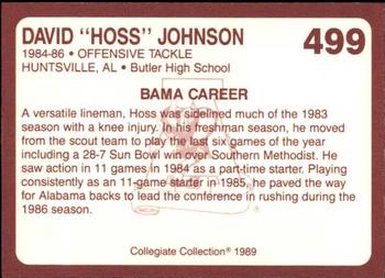 1989 Collegiate Collection Coke Alabama Crimson Tide (580) #499 David Johnson Back