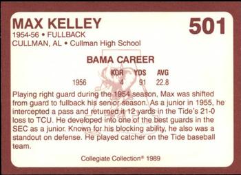 1989 Collegiate Collection Coke Alabama Crimson Tide (580) #501 Max Kelley Back