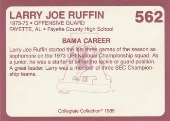 1989 Collegiate Collection Coke Alabama Crimson Tide (580) #562 Larry Joe Ruffin Back