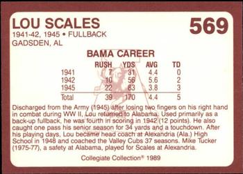 1989 Collegiate Collection Coke Alabama Crimson Tide (580) #569 Lou Scales Back
