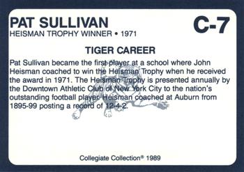 1989 Collegiate Collection Coke Auburn Tigers (20) #C-7 Pat Sullivan Back