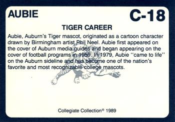 1989 Collegiate Collection Coke Auburn Tigers (20) #C-18 Aubie the Tiger Back