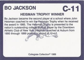 1989 Collegiate Collection Coke Auburn Tigers (20) #C-11 Bo Jackson Back