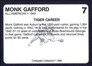 1989 Collegiate Collection Coke Auburn Tigers (580) #7 Monk Gafford Back