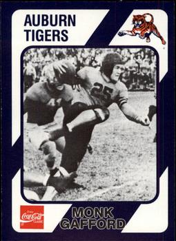 1989 Collegiate Collection Coke Auburn Tigers (580) #7 Monk Gafford Front