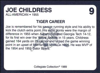 1989 Collegiate Collection Coke Auburn Tigers (580) #9 Joe Childress Back