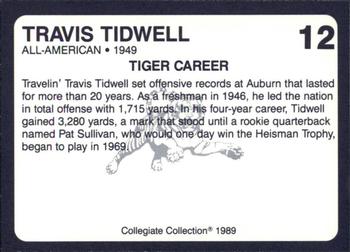 1989 Collegiate Collection Coke Auburn Tigers (580) #12 Travis Tidwell Back
